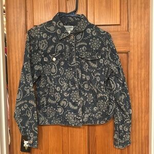 Pendleton denim jacket with flower print